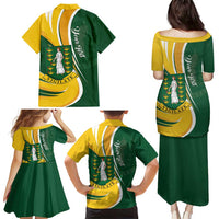 Personalised British Virgin Islands Family Matching Puletasi and Hawaiian Shirt Vigilate Flag Color