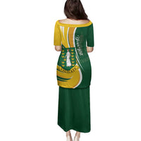 Personalised British Virgin Islands Family Matching Puletasi and Hawaiian Shirt Vigilate Flag Color