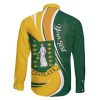 Personalised British Virgin Islands Family Matching Short Sleeve Bodycon Dress and Hawaiian Shirt Vigilate Flag Color