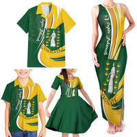 Personalised British Virgin Islands Family Matching Tank Maxi Dress and Hawaiian Shirt Vigilate Flag Color