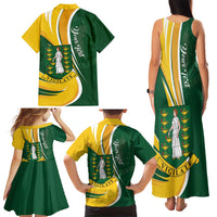 Personalised British Virgin Islands Family Matching Tank Maxi Dress and Hawaiian Shirt Vigilate Flag Color