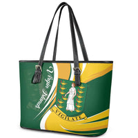 British Virgin Islands Leather Tote Bag Vigilate Flag Color