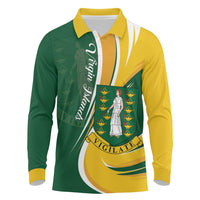 Personalised British Virgin Islands Long Sleeve Polo Shirt Vigilate Flag Color