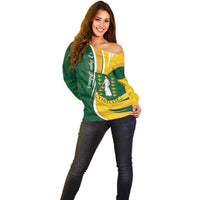 Personalised British Virgin Islands Off Shoulder Sweater Vigilate Flag Color