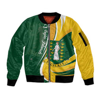 Personalised British Virgin Islands Sleeve Zip Bomber Jacket Vigilate Flag Color