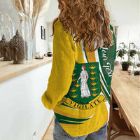 Personalised British Virgin Islands Women Casual Shirt Vigilate Flag Color
