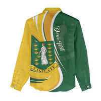 Personalised British Virgin Islands Women Casual Shirt Vigilate Flag Color