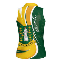 Personalised British Virgin Islands Women Sleeveless Polo Shirt Vigilate Flag Color