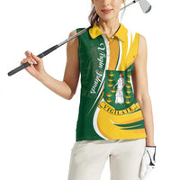 Personalised British Virgin Islands Women Sleeveless Polo Shirt Vigilate Flag Color