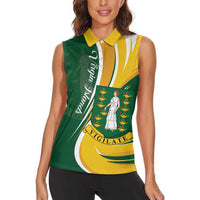 Personalised British Virgin Islands Women Sleeveless Polo Shirt Vigilate Flag Color