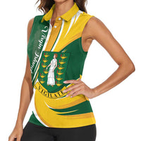 Personalised British Virgin Islands Women Sleeveless Polo Shirt Vigilate Flag Color