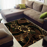 Indonesian Batik Pattern Vintage Brown Area Rug