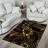 Indonesian Batik Pattern Vintage Brown Area Rug
