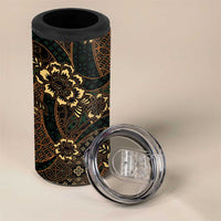 Indonesian Batik Pattern Vintage Brown 4 in 1 Can Cooler Tumbler