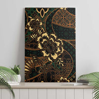 Indonesian Batik Pattern Vintage Brown Canvas Wall Art