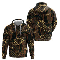 Indonesian Batik Pattern Vintage Brown Zip Hoodie