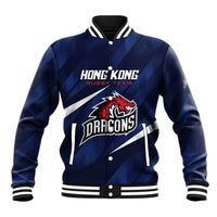 Custom Hong Kong Rugby Baseball Jacket Dragons Go Champions