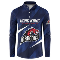 Custom Hong Kong Rugby Button Sweatshirt Dragons Go Champions