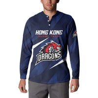 Custom Hong Kong Rugby Button Sweatshirt Dragons Go Champions
