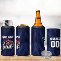 Custom Hong Kong Rugby 4 in 1 Can Cooler Tumbler Dragons Go Champions