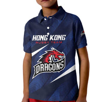 Custom Hong Kong Rugby Kid Polo Shirt Dragons Go Champions