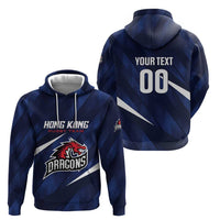 Custom Hong Kong Rugby Zip Hoodie Dragons Go Champions