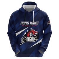 Custom Hong Kong Rugby Zip Hoodie Dragons Go Champions