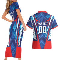 Custom Korea Rugby Couples Matching Short Sleeve Bodycon Dress and Hawaiian Shirt Mugunghwas Go Champions