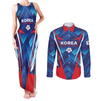 Custom Korea Rugby Couples Matching Tank Maxi Dress and Long Sleeve Button Shirt Mugunghwas Go Champions