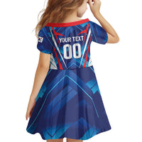 Custom Korea Rugby Family Matching Off Shoulder Short Dress and Hawaiian Shirt Mugunghwas Go Champions