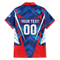 Custom Korea Rugby Family Matching Off Shoulder Short Dress and Hawaiian Shirt Mugunghwas Go Champions