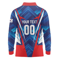 Custom Korea Rugby Long Sleeve Polo Shirt Mugunghwas Go Champions