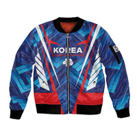 Custom Korea Rugby Sleeve Zip Bomber Jacket Mugunghwas Go Champions