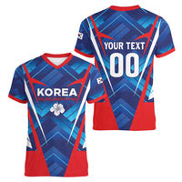 Custom Korea Rugby Women V-Neck T-Shirt Mugunghwas Go Champions