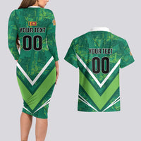 Custom Sri Lanka Rugby Couples Matching Long Sleeve Bodycon Dress and Hawaiian Shirt Tuskers Go Champions