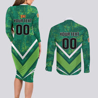 Custom Sri Lanka Rugby Couples Matching Long Sleeve Bodycon Dress and Long Sleeve Button Shirt Tuskers Go Champions