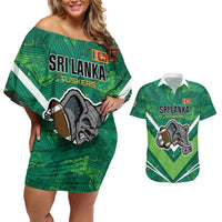 Custom Sri Lanka Rugby Couples Matching Off Shoulder Short Dress and Hawaiian Shirt Tuskers Go Champions