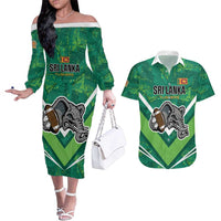 Custom Sri Lanka Rugby Couples Matching Off The Shoulder Long Sleeve Dress and Hawaiian Shirt Tuskers Go Champions