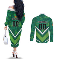 Custom Sri Lanka Rugby Couples Matching Off The Shoulder Long Sleeve Dress and Long Sleeve Button Shirt Tuskers Go Champions