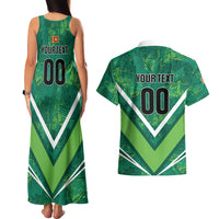 Custom Sri Lanka Rugby Couples Matching Tank Maxi Dress and Hawaiian Shirt Tuskers Go Champions