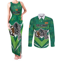 Custom Sri Lanka Rugby Couples Matching Tank Maxi Dress and Long Sleeve Button Shirt Tuskers Go Champions