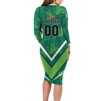 Custom Sri Lanka Rugby Family Matching Long Sleeve Bodycon Dress and Hawaiian Shirt Tuskers Go Champions