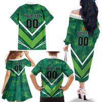Custom Sri Lanka Rugby Family Matching Off The Shoulder Long Sleeve Dress and Hawaiian Shirt Tuskers Go Champions