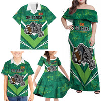 Custom Sri Lanka Rugby Family Matching Off Shoulder Maxi Dress and Hawaiian Shirt Tuskers Go Champions