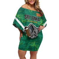 Custom Sri Lanka Rugby Off Shoulder Short Dress Tuskers Go Champions