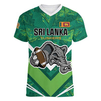 Custom Sri Lanka Rugby Women V-Neck T-Shirt Tuskers Go Champions