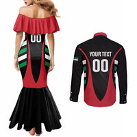 Custom United Arab Emirates Rugby Couples Matching Mermaid Dress and Long Sleeve Button Shirt UAE Go Champions