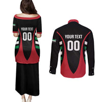 Custom United Arab Emirates Rugby Couples Matching Puletasi and Long Sleeve Button Shirt UAE Go Champions