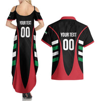 Custom United Arab Emirates Rugby Couples Matching Summer Maxi Dress and Hawaiian Shirt UAE Go Champions