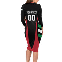 Custom United Arab Emirates Rugby Family Matching Long Sleeve Bodycon Dress and Hawaiian Shirt UAE Go Champions